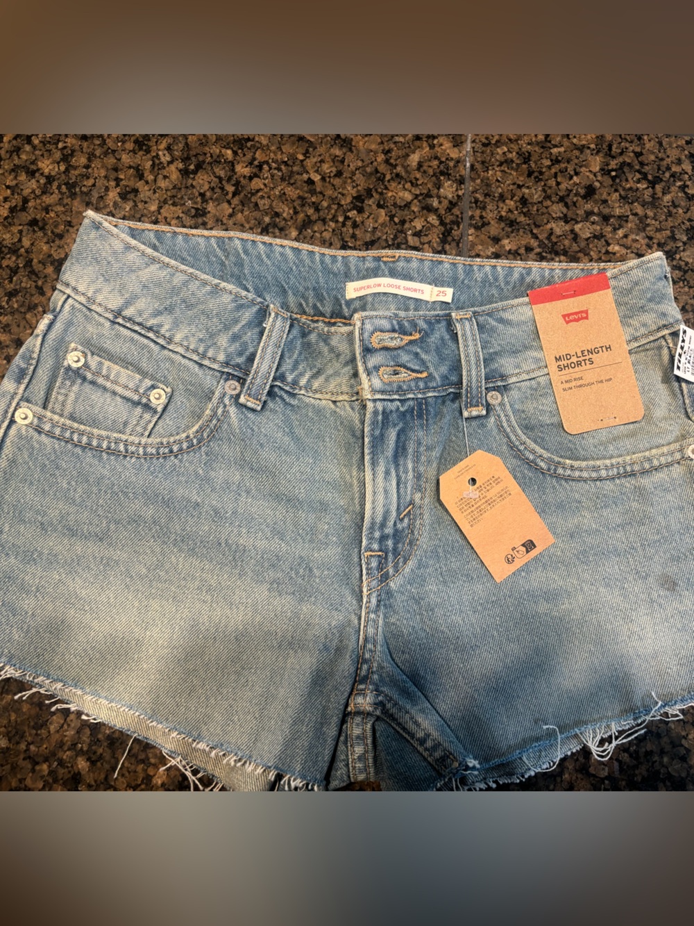 Levi's Superflow Loose Light Blue Denim Shorts